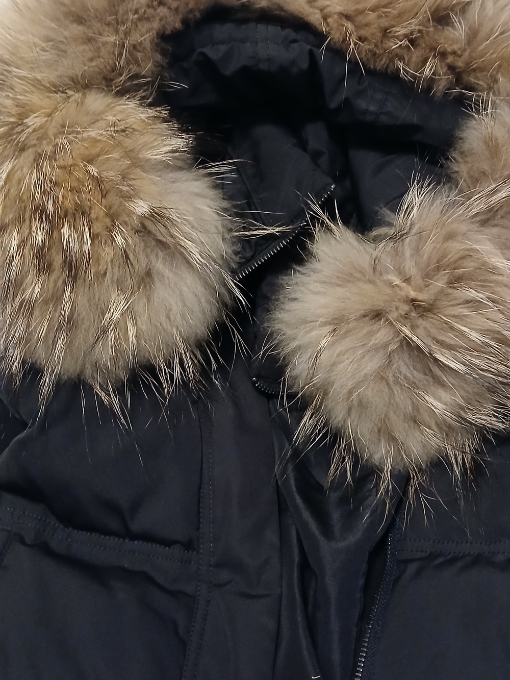 Women’s Black Winter Parka with Real Fur Trim
